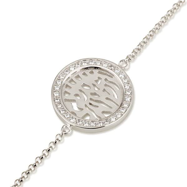 Shema Yisrael bracelet in 925 sterling silver with zircon stones