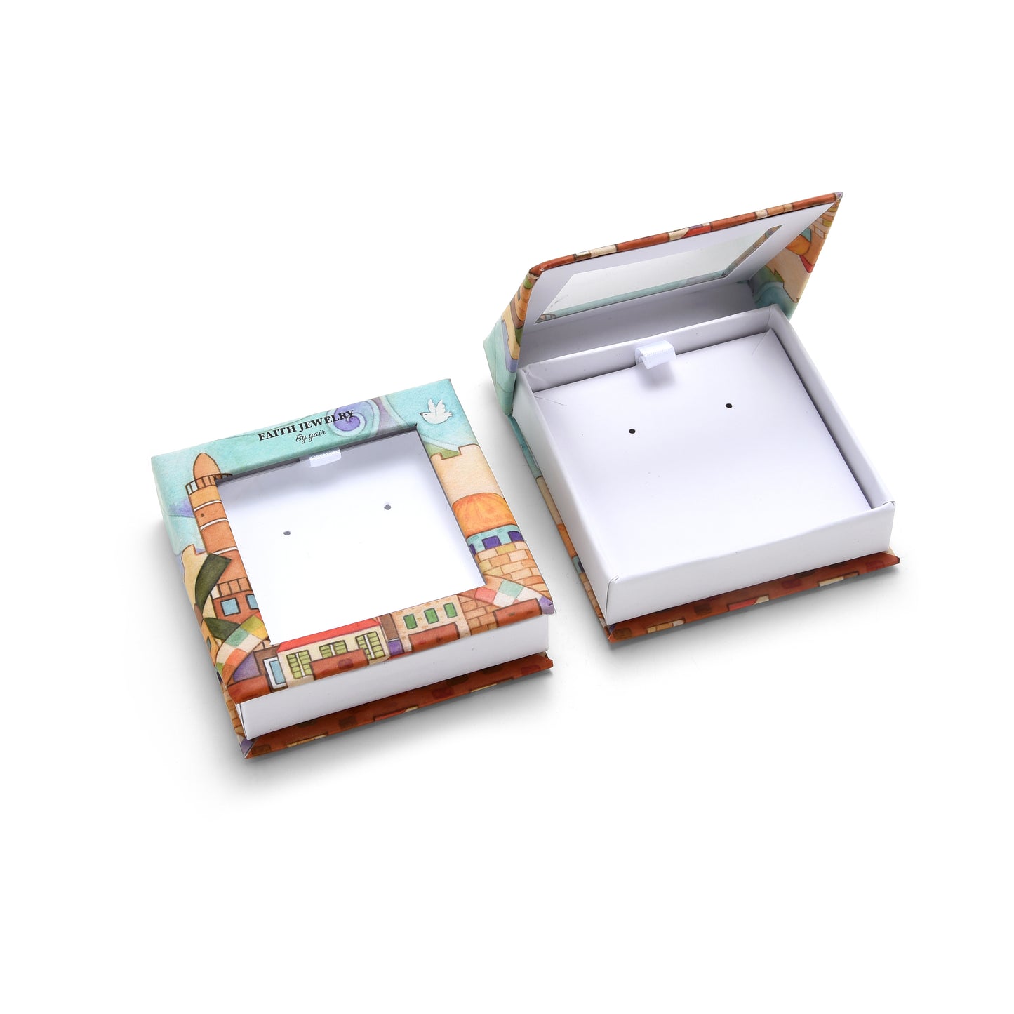 925 Sterling Silver Hoshen Cufflinks with Colorful Zircon Stones – Rhodium Plated Pair