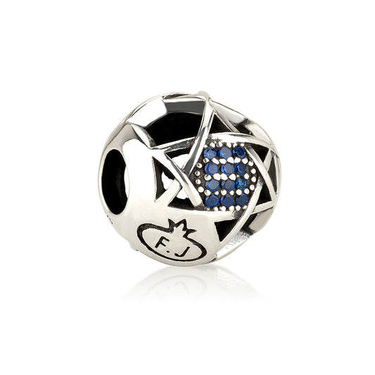 Star of David Charm with Hoshen CZ – 925 Sterling Silver – 2 Colors