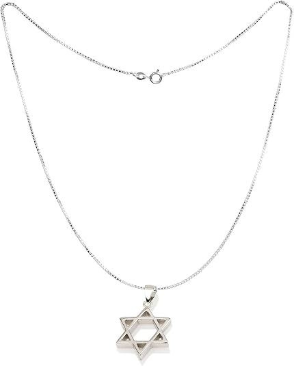 Geometric Star of David Pendant – 925 Sterling Silver from Israel