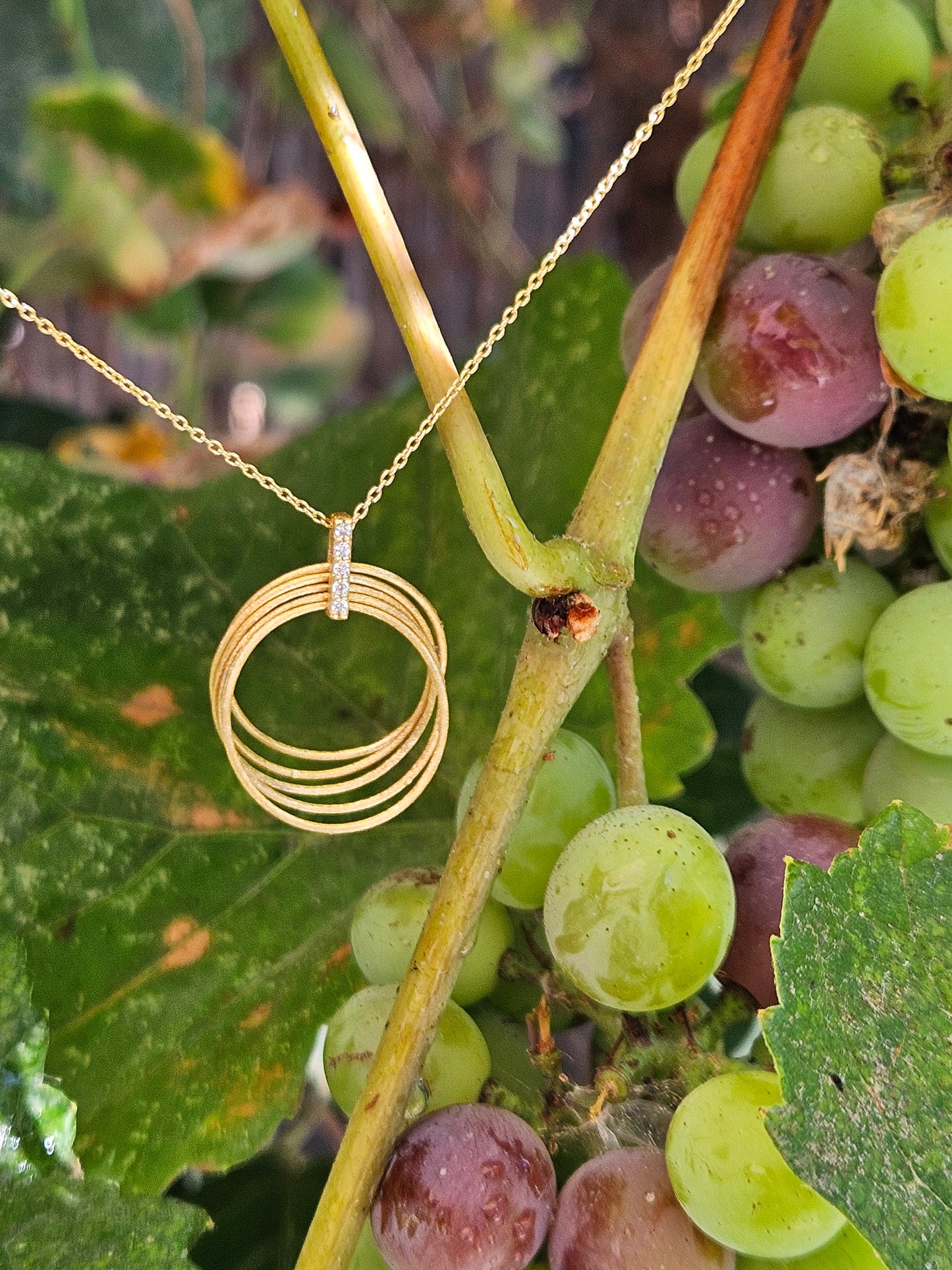 Snow-Finish Interlinked Circle Set – 925 Sterling Silver with 14K Gold Plating