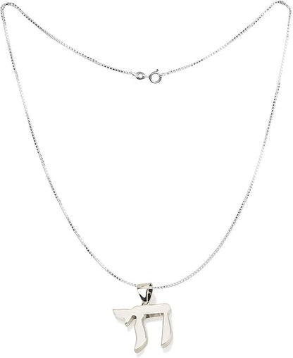 Large Sterling Silver Chai Necklace – Symbol of Life & Spiritual Strength