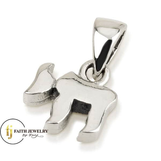 Small polished 925 sterling silver Hebrew Chai necklace
