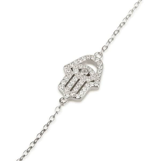 925 sterling silver Hamsa bracelet with zircon stones