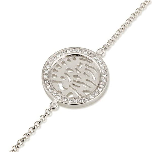 Shema Yisrael bracelet in 925 sterling silver with zircon stones