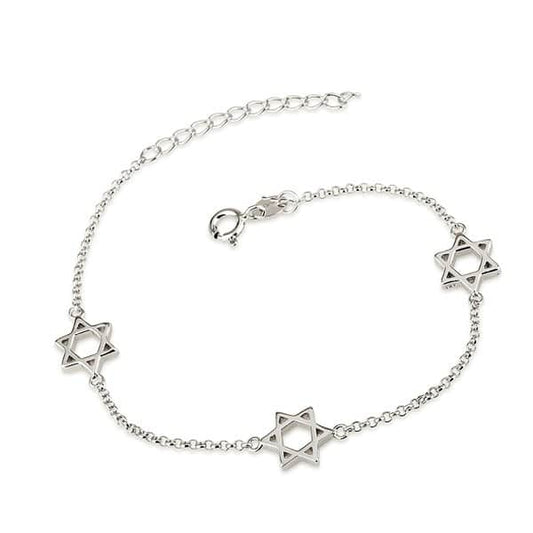 Three Star of David bracelet in 925 sterling silver for women
