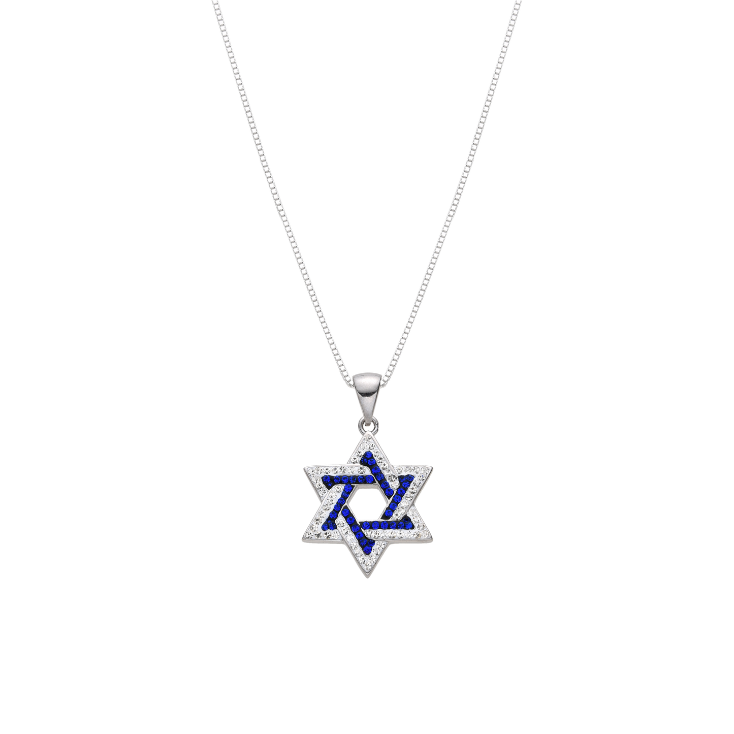 Star of David Pendant Necklace – 925 Sterling Silver with Crystal or CZ Stones – Normal & Large Sizes Available – Jewish Judaica Gift for Women & Girls