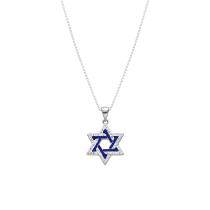 Star of David Pendant Necklace – 925 Sterling Silver with Crystal or CZ Stones – Normal & Large Sizes Available – Jewish Judaica Gift for Women & Girls