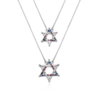 925 Sterling Silver Butterfly Necklace – Folding Star of David Pendant | Double-Sided, Two-Way Design – Small or Large