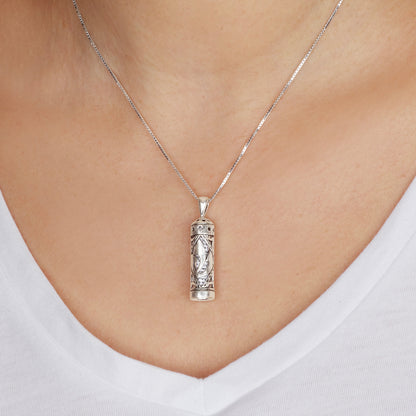 “Shaddai” Hebrew Protection scroll necklace - 925 Sterling Silver Mezuzah