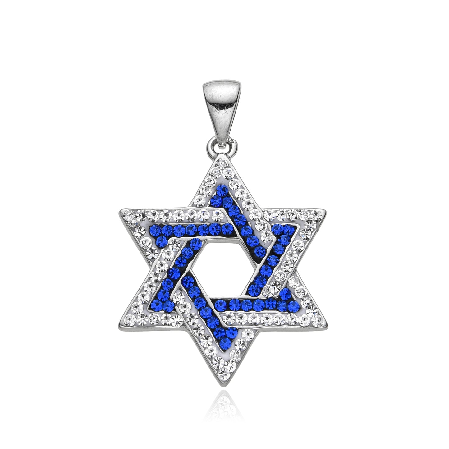 Star of David Pendant Necklace – 925 Sterling Silver with Crystal or CZ Stones – Normal & Large Sizes Available – Jewish Judaica Gift for Women & Girls