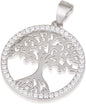 Tree of Life Necklace – 925 Sterling Silver with Zircon Stones – Spiritual Jewish Jewelry with 18+2" Box Chain