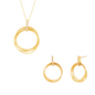 Snow-Finish Interlinked Circle Set – 925 Sterling Silver with 14K Gold Plating