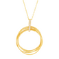 Snow-Finish Interlinked Circle Set – 925 Sterling Silver with 14K Gold Plating