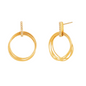 Snow-Finish Interlinked Circle Set – 925 Sterling Silver with 14K Gold Plating