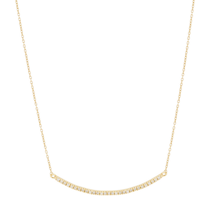 Curved CZ Bar Jewelry Set – 925 Sterling Silver with 14K Gold Plating