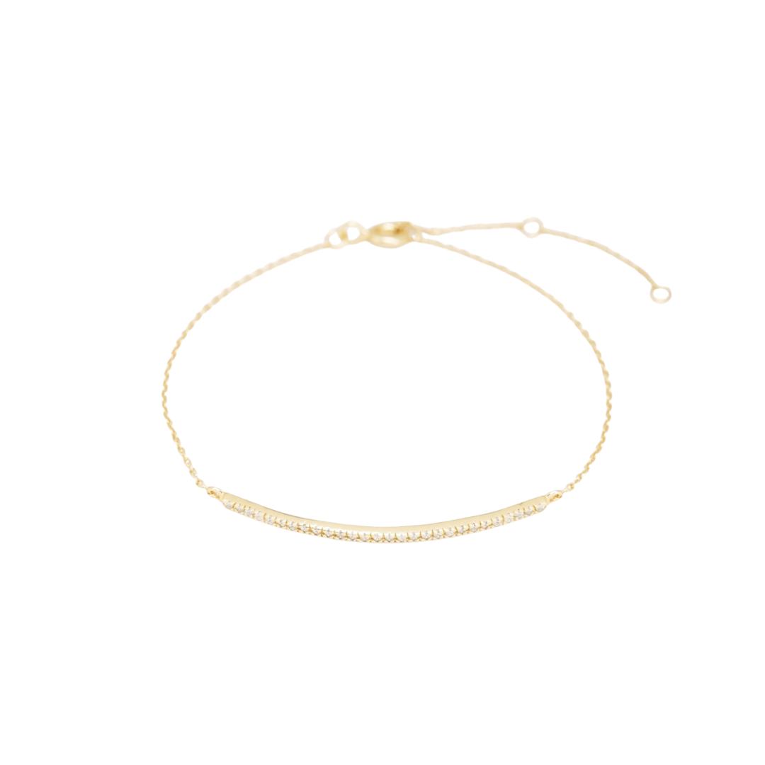 Curved CZ Bar Jewelry Set – 925 Sterling Silver with 14K Gold Plating