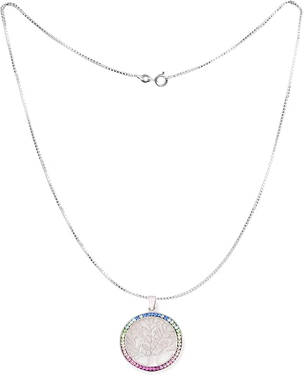 Openwork Tree of Life Pendant – 5 Color Options – 925 Sterling Silver