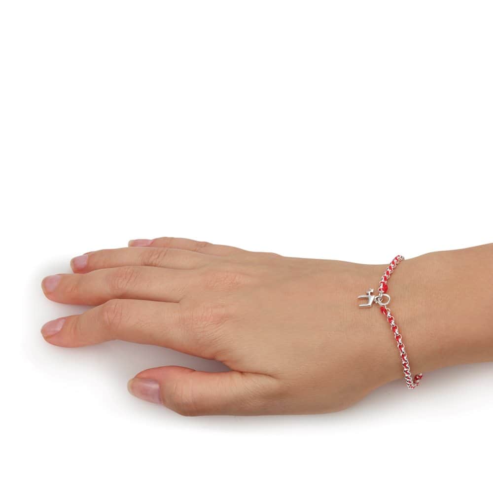 Kabbalah red string bracelet with Hebrew Chai charm
