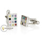 Hoshen Cufflinks with Colorful Zircon Stones – 925 Sterling Silver