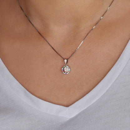 Tree of Life Necklace – 925 Sterling Silver with White or Multicolor Stones – Jewish Spiritual Jewelry