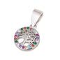 Tree of Life Necklace – 925 Sterling Silver with White or Multicolor Stones – Jewish Spiritual Jewelry