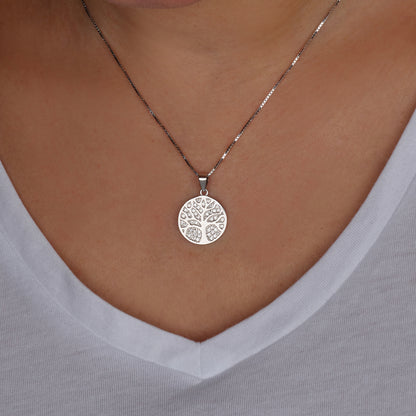 Tree of Life Necklace – Pave CZ Design – 925 Sterling Silver Pendant