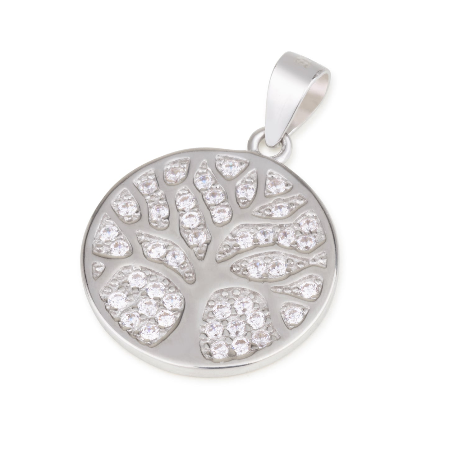Tree of Life Necklace – Pave CZ Design – 925 Sterling Silver Pendant
