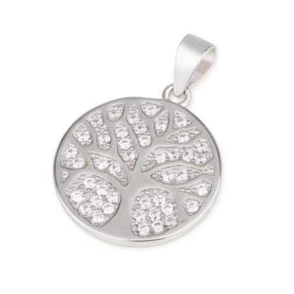 Tree of Life Necklace – Pave CZ Design – 925 Sterling Silver Pendant