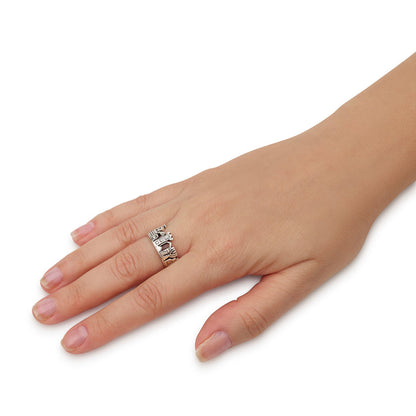 Jerusalem Wall Ring – 925 Sterling Silver – 10 mm Wide