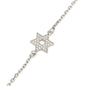 Star of David Bracelet – CZ Accents – 925 Sterling Silver