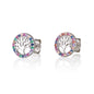 Tree of Life Stud Earrings – White or Multicolor CZ – 925 Sterling Silver