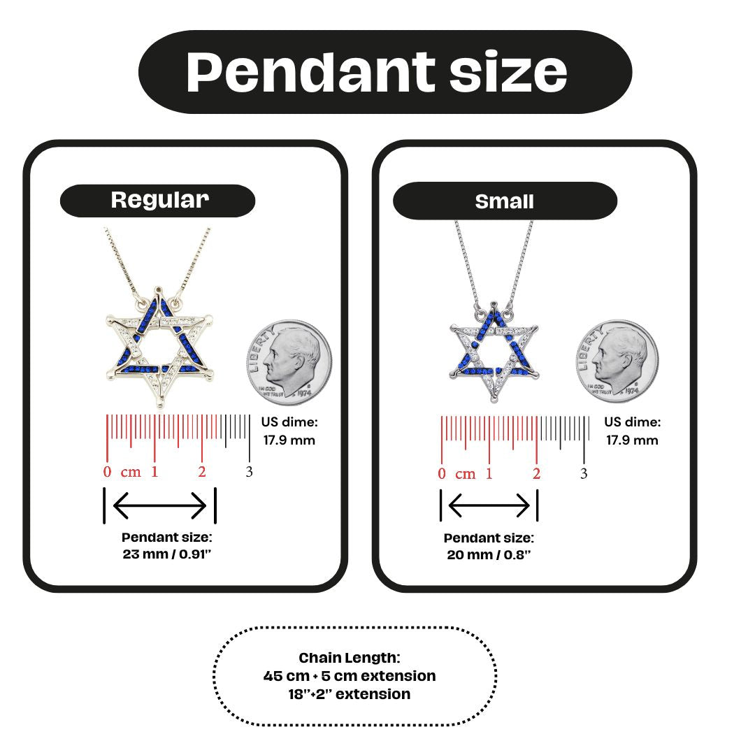 925 Sterling Silver Butterfly Necklace – Folding Star of David Pendant | Double-Sided, Two-Way Design – Small or Large