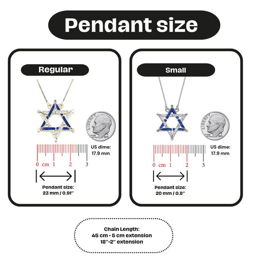925 Sterling Silver Butterfly Necklace – Folding Star of David Pendant | Double-Sided, Two-Way Design – Small or Large