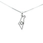 Open Outline Israel Map Necklace with Star of David – 925 Sterling Silver Pendant with Chain