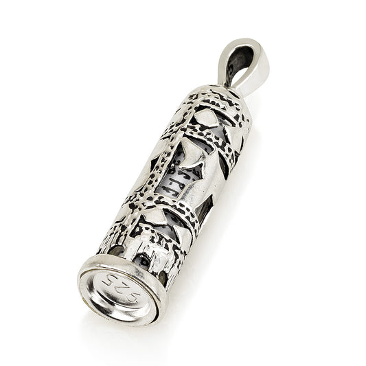 “Chai” Hebrew Life Pendant - 925 Sterling Silver Mezuzah scroll Necklace