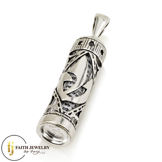 “Shaddai” Hebrew Protection scroll necklace - 925 Sterling Silver Mezuzah