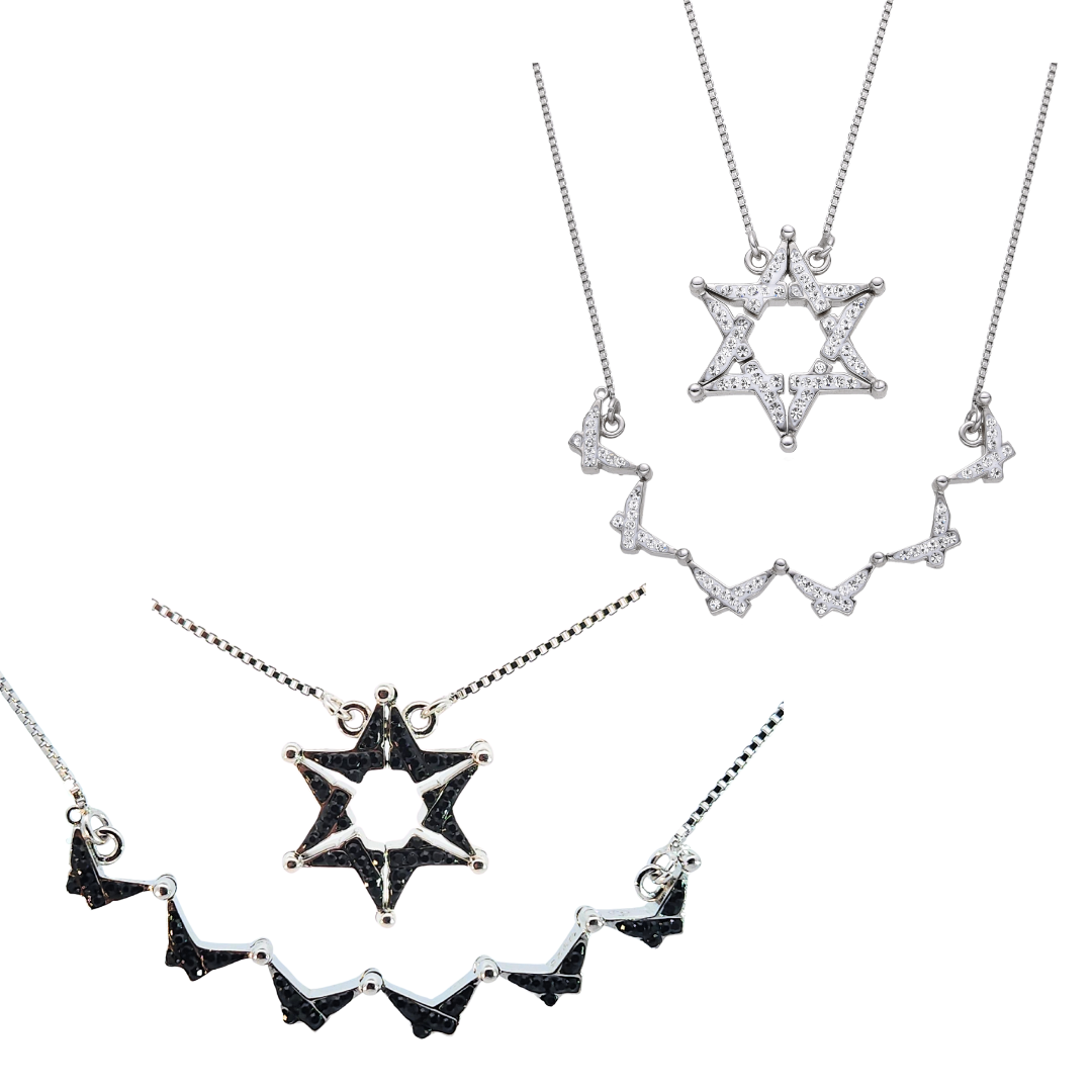 925 Sterling Silver Butterfly Necklace – Folding Star of David Pendant | Double-Sided, Two-Way Design