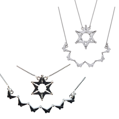 925 Sterling Silver Butterfly Necklace – Folding Star of David Pendant | Double-Sided, Two-Way Design