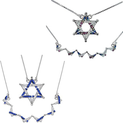925 Sterling Silver Butterfly Necklace – Folding Star of David Pendant | Double-Sided, Two-Way Design