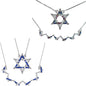 925 Sterling Silver Butterfly Necklace – Folding Star of David Pendant | Double-Sided, Two-Way Design