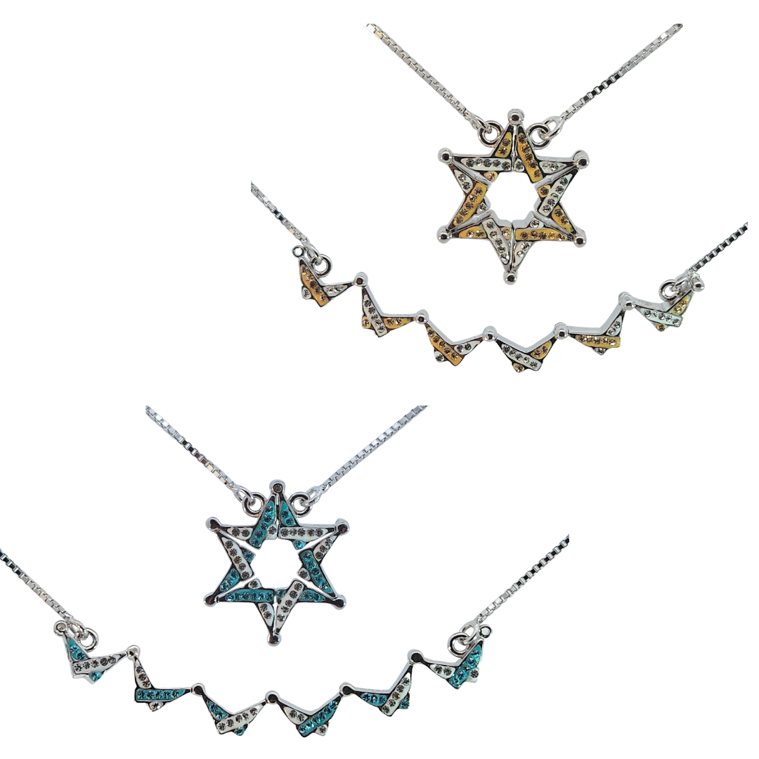 925 Sterling Silver Butterfly Necklace – Folding Star of David Pendant | Double-Sided, Two-Way Design