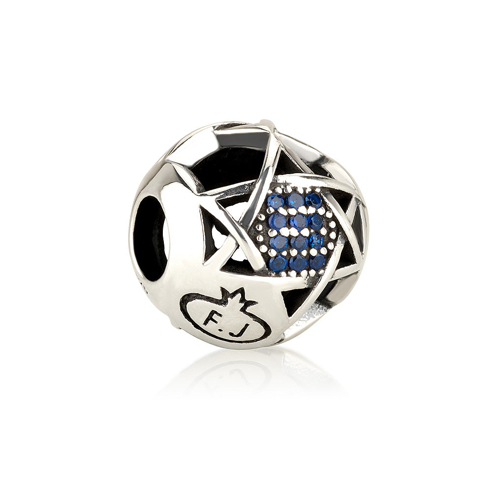 Star of David Charm with Hoshen CZ – 925 Sterling Silver – 2 Colors