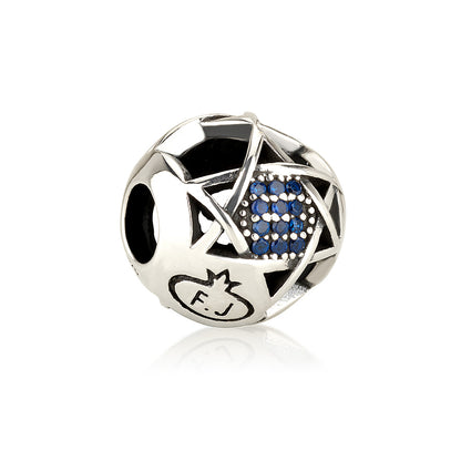 Star of David Charm with Hoshen CZ – 925 Sterling Silver – 2 Colors