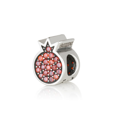 Pomegranate Charm – 925 Sterling Silver with CZ – Three Color Options – Symbol of Blessing and Abundance