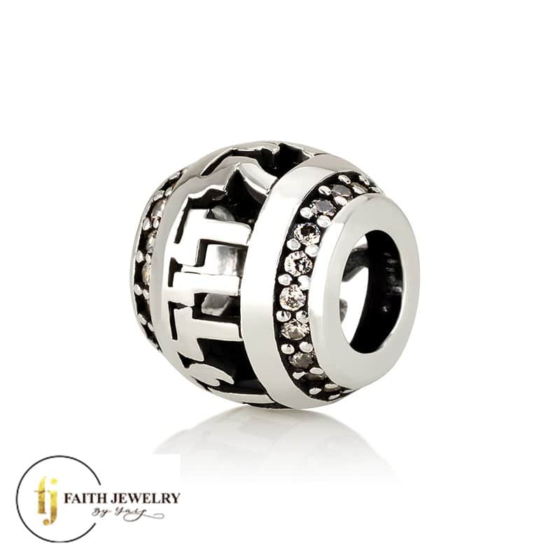 Ani Ledodi Charm – 925 Sterling Silver with CZ – Hebrew Love Blessing Bead