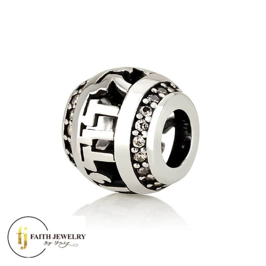 Ani Ledodi Charm – 925 Sterling Silver with CZ – Hebrew Love Blessing Bead