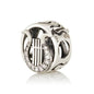 David’s Harp Charm – 925 Sterling Silver with CZ – Biblical Symbol