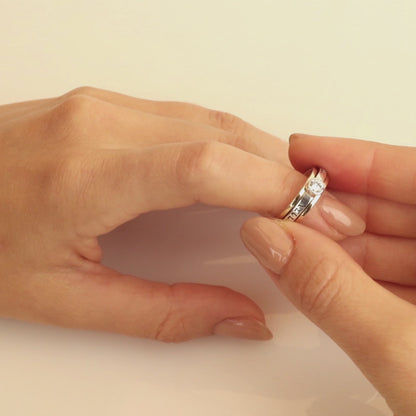 9k Gold ani Ledodi Vedodi Li Spinning Ring 925 Sterling Silver - I Am My Beloved's And My Beloved Is Mine (Song Of Songs 6:3)