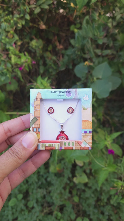 Pomegranate Pendant – Garnet CZ & Red Enamel – 925 Sterling Silver